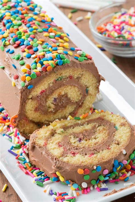 Birthday Cake Roll Recipe W The Best Chocolate Frosting Crazy For Crust