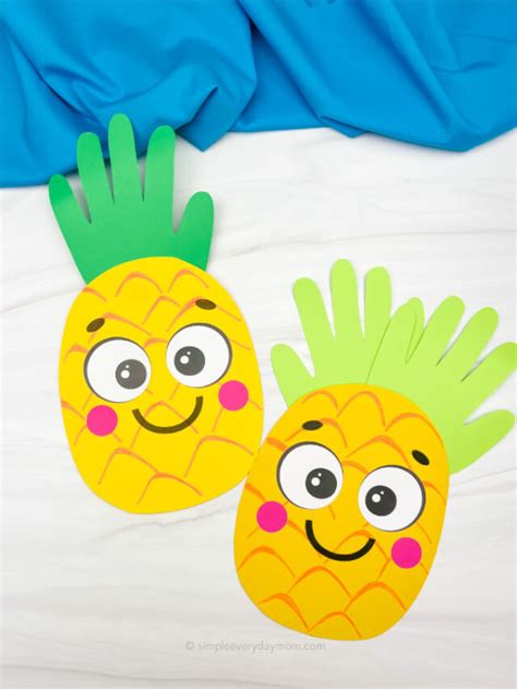 Handprint Pineapple Craft For Kids Free Template Story Simple