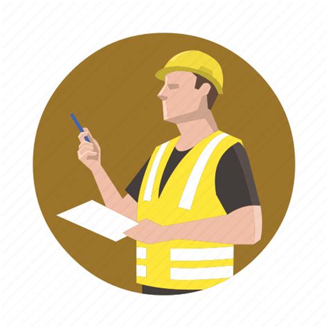 Construction Supervisor Engineer Inspection Icon Download On