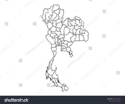 Thailand Outline Map Detailed Isolated Vector 库存矢量图（免版税）1015915945