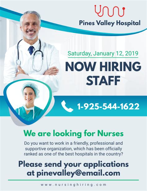 Copy Of Now Hiring Nursing Professionals Advert Postermywall