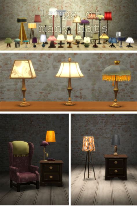 Three Different Views Of Lamps And Furniture In The Same Room