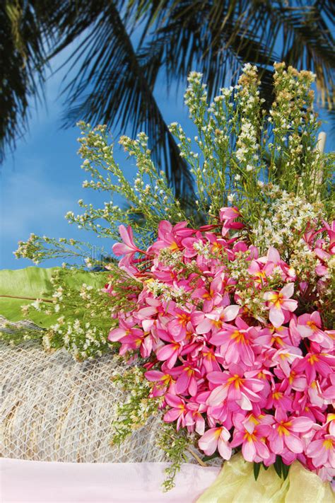 You can apply for mixing different types of such flowers in different color. Wedding Arch And Set Up With Flowers On Tropical Beach ...