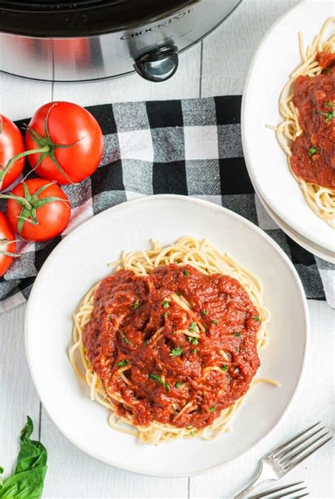 Slow Cooker Spaghetti Sauce Recipe Shugary Sweets