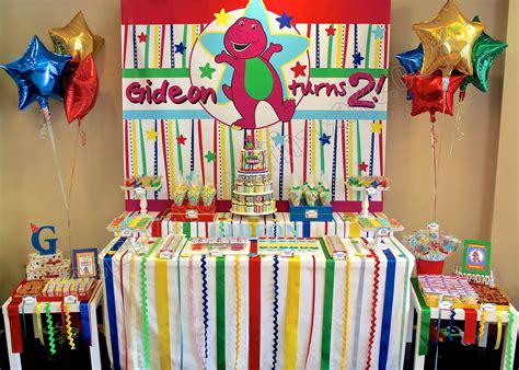 Barney Themed Dessert Table Click Post To View More Pictures