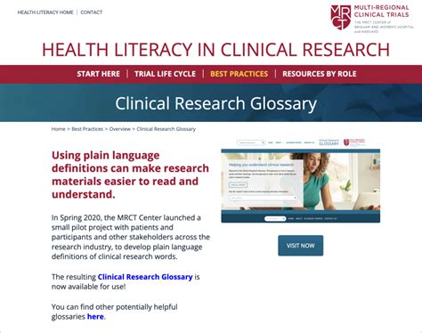 Health Literacy Best Practices Clinical Research Glossary The Multi Regional Clinical Trials