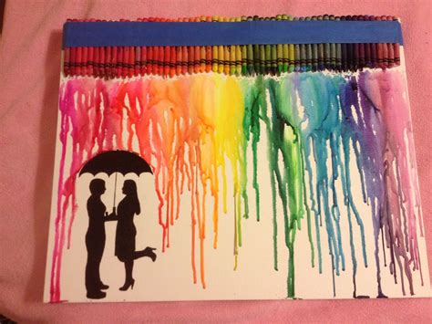 Decided To Personalize This Melted Crayon Art With A Silhouette Of Me