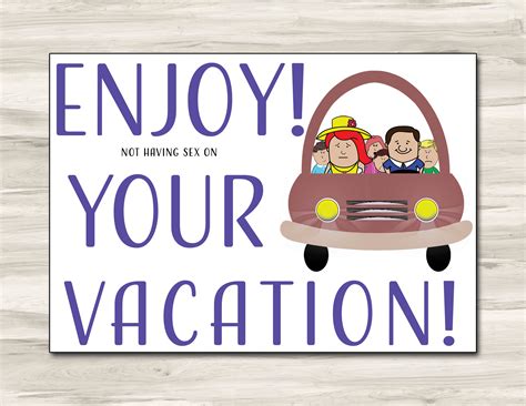 Enjoy Your Vacation Card One Sided Digital Download 5x7 Foldable