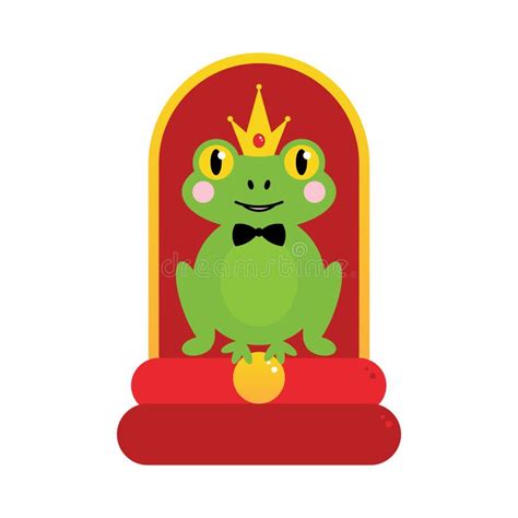 Frog Prince Cute Cartoon Style Vector Illustration With Fairytale