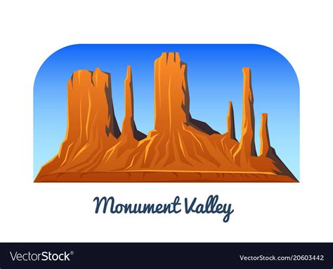Monument Valley Mountains And Peaks And Landscape Vector Image