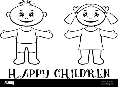 Children Boy And Girl Contours Stock Vector Image And Art Alamy