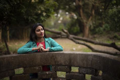 Indian Girl In The Park And Indian Lifestylewinter Stock Photo Image