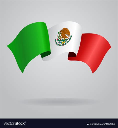 Mexican Waving Flag Royalty Free Vector Image Vectorstock