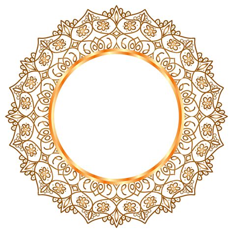 Gambar Lingkaran Pola Emas Mewah Undangan Mandala Bingkai Pernikahan