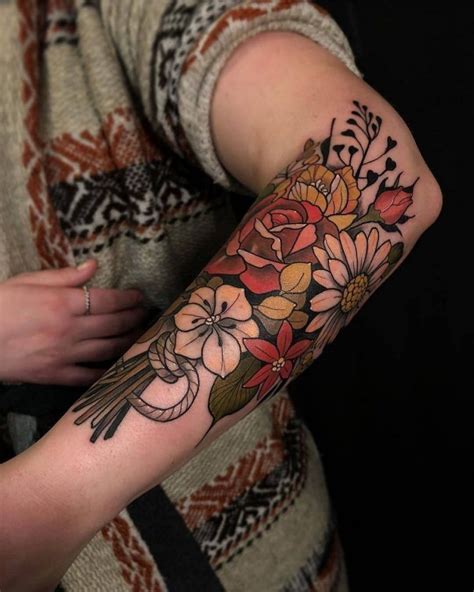 32 Beautiful Ways To Flower Tattoo Sleeve For Women Designs