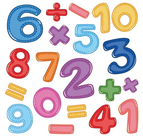 A Set Of Number And Math Icon Vector Art At Vecteezy
