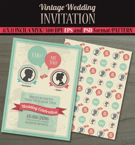 23 Vintage Wedding Invitation Free Psd Format Download