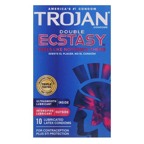 Trojan Double Ecstasy Lubricated Condoms Shop Condoms Contraception At H E B