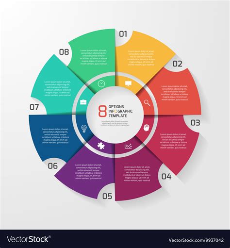 Circle Infographic 8 Options Royalty Free Vector Image
