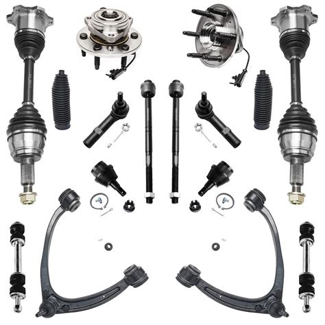 Detroit Axle - Front Wheel Hubs CV Axles Upper Control Arms Suspension