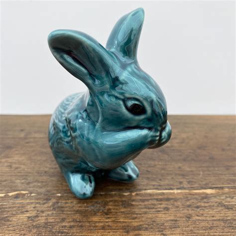 Poole Pottery Blue Dolphin Glaze Rabbit Washing Mrpottery