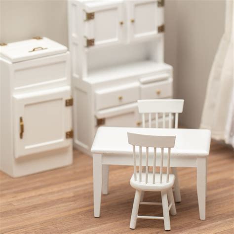 Pretty 11 piece dollhouse kitchen set in white and black. Dollhouse Miniature White Vintage Kitchen Set - Kitchen Miniatures - Dollhouse Miniatures - Doll ...