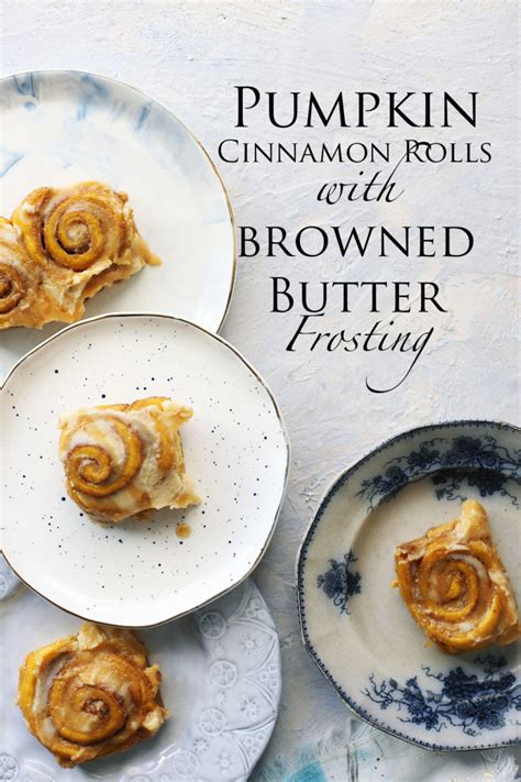 Pumpkin Cinnamon Rolls With Browned Butter Frosting
