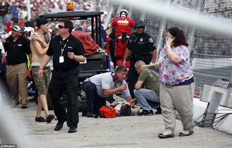 Massive Fiery Car Wreck During Nascar Race At Daytona Speedway Sends