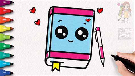 How To Draw Cute Notebook And Pen Very Very Easy Youtube
