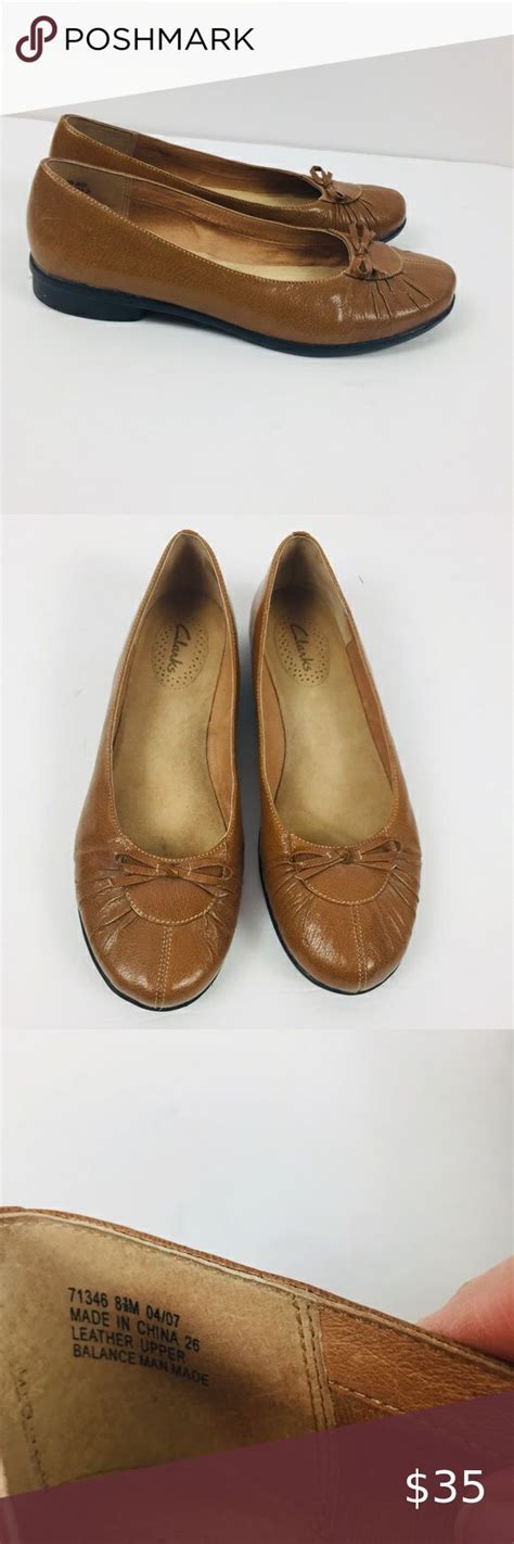 Clarks Brown Leather Ballet Flats Sz 85 Euc Only Tried On Soles In