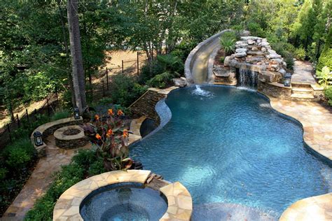 Pool With Slide Waterfall Grotto Cave Vance Dover Flickr Backyard
