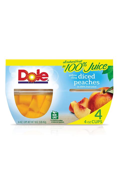 Buy Dole Fruit Bowls Diced Peaches In 100 Juice Gluten Free Healthy