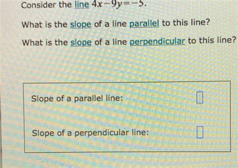 Get Answer Consider The Line 4x 9y 5 What Is The Slope Of A Line