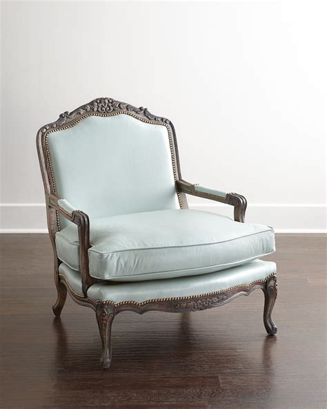 Old Hickory Tannery Bates Leather Bergere Chair Neiman Marcus