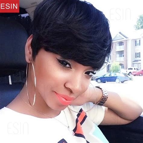 Esin 6 Inch Black Short Hair Wigs For African American Black Women