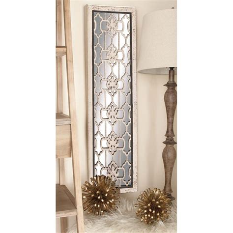 Decmode Wooden Mirror Panel Set Of 2 Glam Wall Decor Framed Mirror