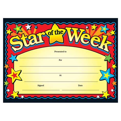Star Of The Week Certificate Template Best Templates Intended For New