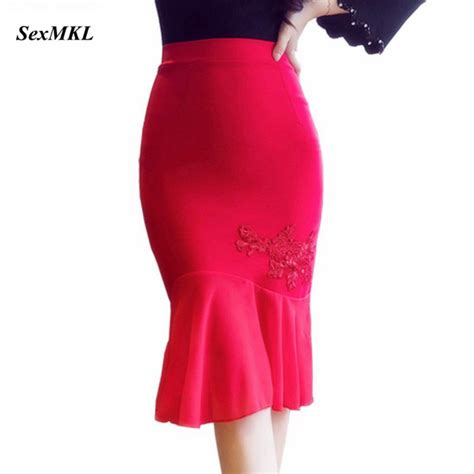 Red High Waisted Pencil Skirt Women Red Black Pencil Skirt Pencil Skirt High Waist Skirts