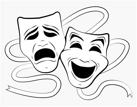 Mask Clipart Musical Theatre Theatre Masks Black And White Hd Png