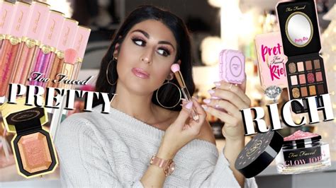 New Too Faced Pretty Rich Collection Swatches And Makeup Tutorial