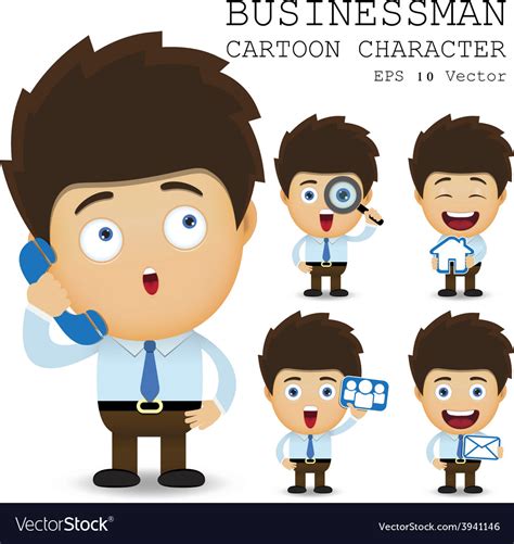 Businessman Cartoon Character Eps 10 Royalty Free Vector