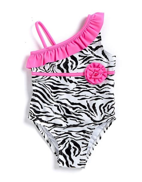 Girls 2 6x Zebra Print One Shoulder Swimsuit Lord And Taylor One
