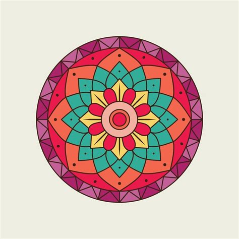 Mandala Circular Floral Colorido Brillante 1214513 Vector En Vecteezy