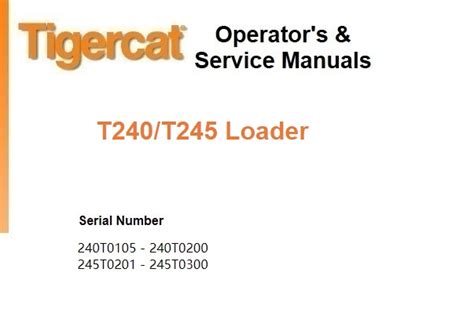 Tigercat T T Track Loader Service Repair Manual Service Manual