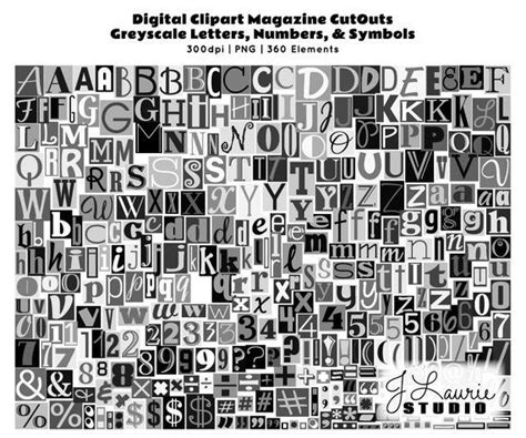 Printable Magazine Letters Black White Alphabet A Z Word Work Literacy