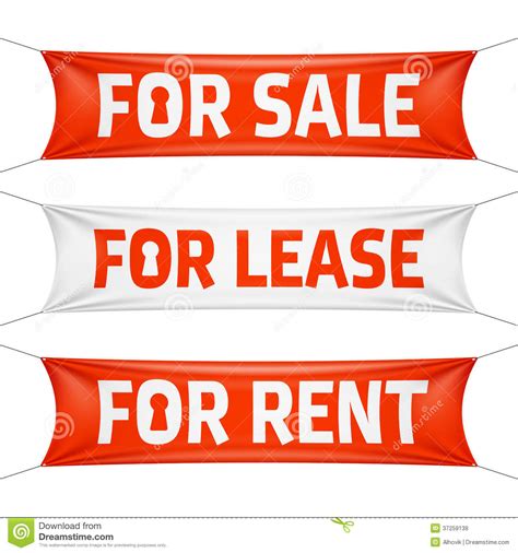 Fore Sale For Lease And For Rent Banners Royalty Free