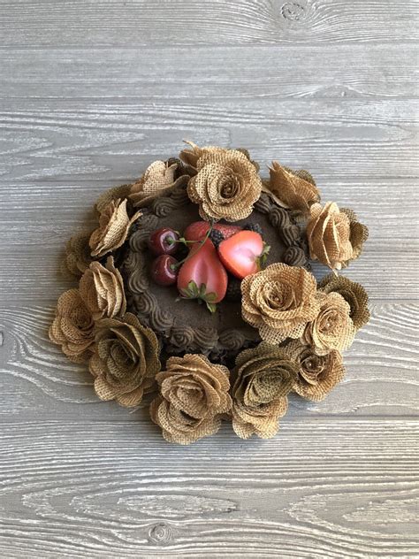 Share on facebook share on twitter. 2" burlap flowers burlap rose vintage DIY bouquet cake ...