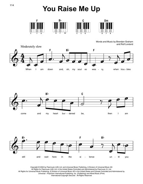 You Raise Me Up Partituras | Josh Groban | Piano Súper Fácil