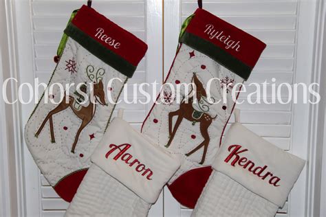 Stockings Personalized With Embroidered Names Christmas Stockings Embroidery Projects