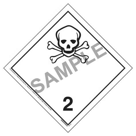 International Dangerous Goods Placard Toxic Gas Class